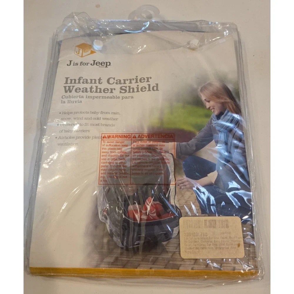 J is for Jeep Infant Carrier Weather Shield Fits Most Carriers Ventilated NEW